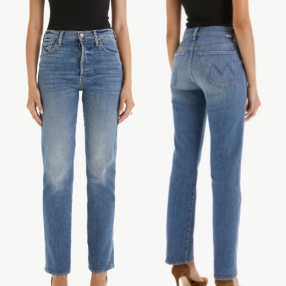 MOTHER High Waisted Double Hiker Skimp Jeans in Love Bombs Size 28